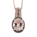 Premium Marropino Morganite, Natural Champagne and White Diamond Pendant Necklace 20 Inches in Vermeil Rose Gold Over Sterling Silver 2.50 ctw - Sticky add to cart bar
