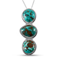 Sierra Nevada Turquoise Pendant Necklace 20 Inches in Platinum Over Sterling Silver 13.50 ctw - Sticky add to cart bar