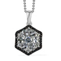 Green Tanzanite and Thai Black Spinel Floral Pendant Necklace 20 Inches in Platinum Over Sterling Silver 1.70 ctw - Sticky add to cart bar