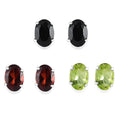 Mozambique Garnet, Peridot and Thai Black Spinel Set of 3 Solitaire Stud Earrings in Sterling Silver 5.20 ctw - Sticky add to cart bar