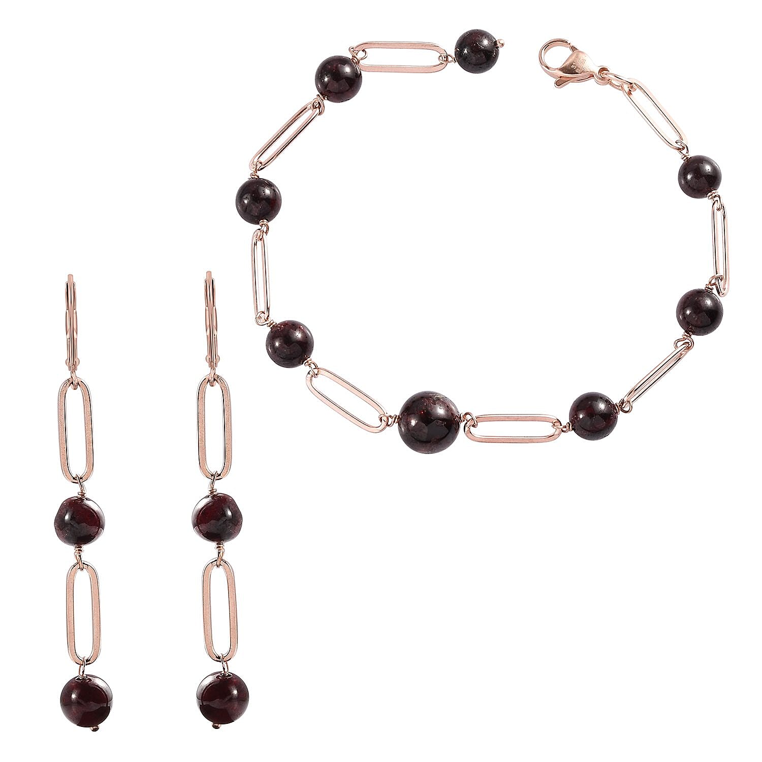 TLV Green Aventurine Bracelet (8In) and Earrings in ION Plated YG Stainless Steel 39.50 ctw