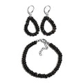 Doorbuster Peruvian Pink Opal Beaded Earrings and Bracelet (6-8In) in Platinum Over Sterling Silver 35.25 ctw - Sticky add to cart bar
