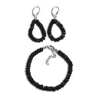 Doorbuster Peruvian Pink Opal Beaded Earrings and Bracelet (6-8In) in Platinum Over Sterling Silver 35.25 ctw