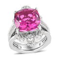 Radiant Orchid Quartz and Natural White Zircon Set of 2 Stackable Ring in Platinum Over Sterling Silver (Size 6.0) 7.90 Grams 7.25 ctw (Delivered in 3-5 Business Days) - Sticky add to cart bar