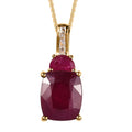 TLV Niassa Ruby (FF), White Topaz Pendant Necklace (20 Inches) in Vermeil YG Over Sterling Silver 9.40 ctw - Sticky add to cart bar