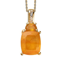 TLV Yellow Sapphire (FF), White Topaz Pendant Necklace (20 Inches) in Vermeil YG Over Sterling Silver 7.50 ctw