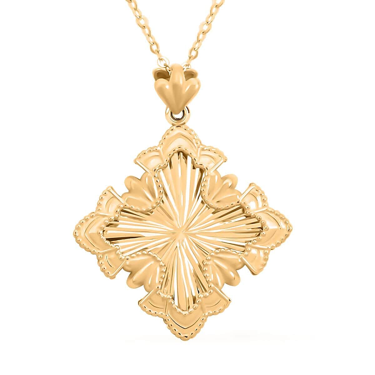Raggio Cross Italian 14K Yellow Gold Pendant Necklace 18 Inches 2.85 Grams