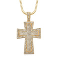 White Crystal Cross Pendant Necklace 29-31 Inches in Goldtone - Sticky add to cart bar