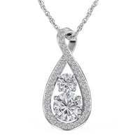 Forever Love Lab Created White Sapphire Necklace (Sterling Silver)