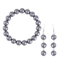 Set of Terahertz 9-11mm Beaded Stretch Bracelet and Terahertz Earrings in Stainless Steel 165.00 ctw - Sticky add to cart bar