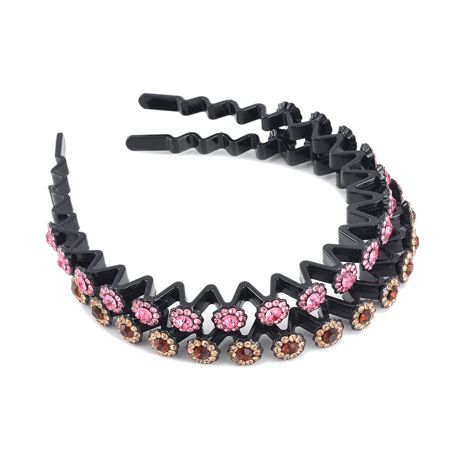 Resin, Multi Color Austrian Crystal Set of 2pcs Hair Hoops