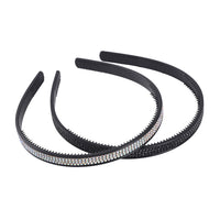 Resin, Mystic White and Black Austrian Crystal Set of 2 Hair Hoop