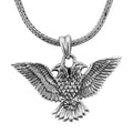 Bali Legacy Sterling Silver Double Headed Eagle Pendant with Tulang Naga Chain 18 Inches 25.15 Grams - Sticky add to cart bar