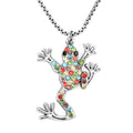 Multi Color Austrian Crystal Owl Pendant Necklace 28 Inches in Silvertone - Sticky add to cart bar