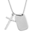 Cross with Bible Pendant Necklace 24-26 Inches in Stainless Steel - Sticky add to cart bar