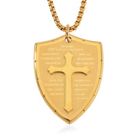 Cross with Bible Pendant Necklace (24 Inches) in Stainless Steel