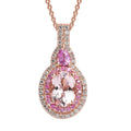 Premium Pink Morganite and Multi Gemstone Cocktail Pendant Necklace 20 Inches in Vermeil Rose Gold Over Sterling Silver 1.85 ctw - Sticky add to cart bar