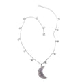 Agate Star Charm Pendant Necklace 16.5-18.5 Inches in Silvertone 30.00 ctw - Sticky add to cart bar