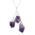 Amethyst Pendant Necklace 28.5-30.5 Inches in Silvertone 52.50 ctw - Sticky add to cart bar