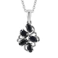 Midnight Sapphire 1.50 ctw Pendant Necklace 20 Inches in Stainless Steel - Sticky add to cart bar