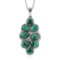 African Malachite 15.00 ctw Pendant Necklace in Stainless Steel 20 Inches - Sticky add to cart bar