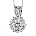Moissanite Pendant Necklace 20 Inches in Platinum Over Sterling Silver 2.00 ctw - Sticky add to cart bar