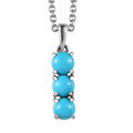 Sleeping Beauty Turquoise Pendant Necklace 20 Inches in Stainless Steel 1.25 ctw - Sticky add to cart bar