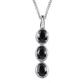 Midnight Sapphire Pendant Necklace 20 Inches in Stainless Steel 5.20 ctw - Sticky add to cart bar