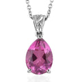 Radiant Orchid Quartz (Triplet) Solitaire Pendant Necklace 20 Inches in Stainless Steel 5.65 ctw - Sticky add to cart bar