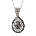 Red and White Diamond Pendant Necklace 20 Inches in Platinum Over Sterling Silver 1.00 ctw - Sticky add to cart bar