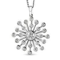 Moissanite (Rnd 6mm) Pendant Necklace (20 Inches) in Platinum Over Sterling Silver 1.50 ctw