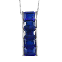 Tanzanian Blue Spinel (DF) Pendant Necklace 20 Inches in Platinum Over Sterling Silver 5.00 ctw
