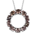 Merelani Color Change Garnet Circle Pendant Necklace 20 Inches in Platinum Over Sterling Silver 2.00 ctw - Sticky add to cart bar