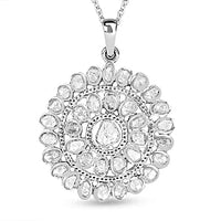 White Diamond I4 1.25 ctw Pendant Necklace in Platinum Over Sterling Silver 20 Inches