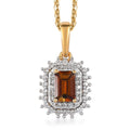 Tanzanian Golden Tourmaline and White Zircon Pendant Necklace 20 Inches in Vermeil Yellow Gold Over Sterling Silver 0.90 ctw - Sticky add to cart bar