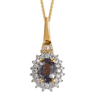 Tanzanian Platinum Spinel and Moissanite 1.15 ctw Sunburst Pendant Necklace in Vermeil Yellow Gold Over Sterling Silver 20 Inches