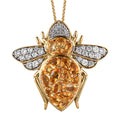 GP Trionfo Collection Premium Brazilian Citrine and White Zircon Bee Pendant Necklace 20 Inches in Vermeil Yellow Gold Over Sterling Silver 3.60 ctw - Sticky add to cart bar