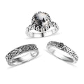 Artisan Crafted White Buffalo Set of 3 Stackable Ring in Sterling Silver 4.10 ctw - Sticky add to cart bar