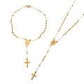 Cross Necklace 18 Inches and Bracelet (9In) in ION Plated YG Stainless Steel - Sticky add to cart bar