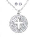 Simulated Diamond Necklace (18 Inches) and Earrings in Stainless Steel 3.10 ctw - Sticky add to cart bar