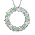 Doorbuster Emerald and Moissanite Pendant Necklace 20 Inches in Vermeil Yellow Gold and Platinum Over Sterling Silver 1.60 ctw - Sticky add to cart bar