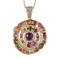 GP Celestial Dream Collection Premium African Amethyst and Multi Gemstone 5.25 ctw Pendant Necklace in Vermeil Yellow Gold Over Sterling Silver 20 Inches - Sticky add to cart bar