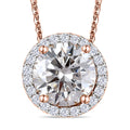 Moissanite Pendant Necklace 20 Inches in Vermeil Rose Gold Over Sterling Silver 2.70 ctw - Sticky add to cart bar