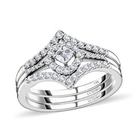Luxoro SGL Certified 14K White Gold Diamond G-H I1 Set of 3 Stackable Ring (Size 6.0) 0.50 ctw