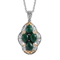 Karis African Malachite 6.40 ctw Solitaire Pendant in 18K YG Plated and Platinum Bond and Stainless Steel Necklace 20 Inches - Sticky add to cart bar
