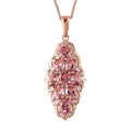 Premium Blush Tourmaline Elongated Pendant Necklace 20 Inches in Vermeil Rose Gold Over Sterling Silver 2.75 ctw - Sticky add to cart bar