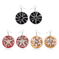 Set of 3 Resin Spider Net, Hurricane and Star Earrings in Sterling Silver