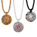 Resin Pendant Set of 3 Spider Net, Hurricane, and Star Motif With Matching Seed Beads Necklace (20 Inches) - Sticky add to cart bar