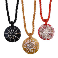 Resin Pendant Set of 3 Spider Net, Hurricane, and Star Motif With Matching Seed Beads Necklace (20 Inches)