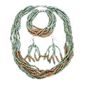 3 Piece Set -  Stone Bracelet and Stone Necklace and Earring  Sterling Silver - Sticky add to cart bar